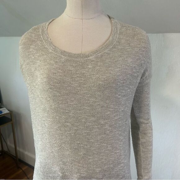 Abercrombie & Fitch Oversized Sparkling Knit with Pleated Chiffon Hem Sweater - Picture 4 of 13